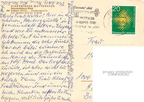 AK / Ansichtskarte Velbert Diakonissen Mutterhaus Altenheim Kirchhalle u. erholungsheim Bergesruh Ausbildungsstaette Kirchhalle Pniel Velbert