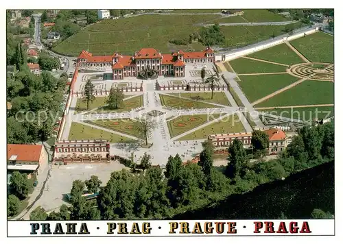 AK / Ansichtskarte Prag__Prahy_Prague Fliegeraufnahme Schloss Troja 