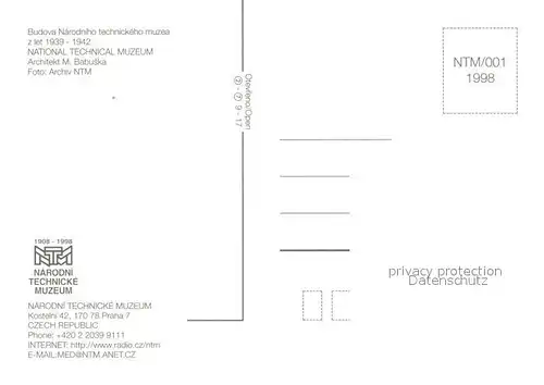 AK / Ansichtskarte Prag__Prahy_Prague National Technical Muzeum 