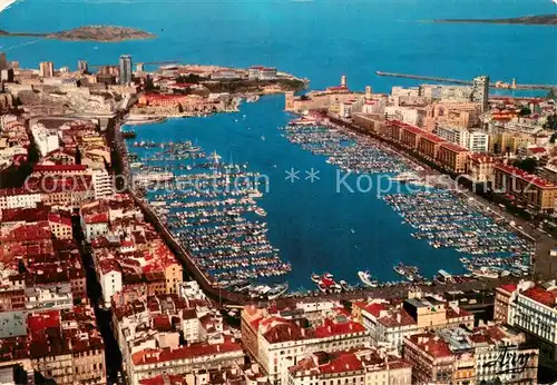 AK / Ansichtskarte Marseille_13 Fliegeraufnahme Teilansicht mit Hafen 