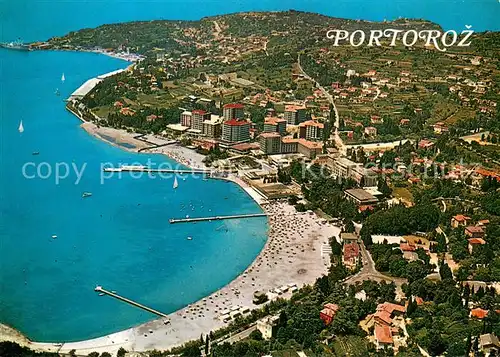 AK / Ansichtskarte Portoroz_Portorose_Piran_Istrien_Slovenia Fliegeraufnahme Panorama 