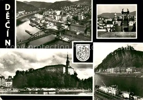 AK / Ansichtskarte Decin_Czechia Teilansichten m. Luftbild  