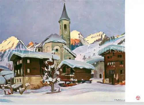 AK / Ansichtskarte Kippel_VS Kirche Kuenstlerkarte 