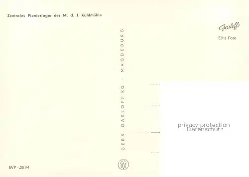 AK / Ansichtskarte Kuhlmuehle Zentrales Pionierlager des MdJ Kuhlmuehle