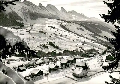 AK / Ansichtskarte Wildhaus__SG mit Churfirsten und Alp Iltios Bergstation 