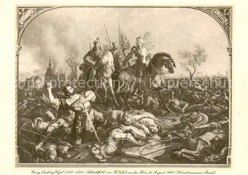 AK / Ansichtskarte Birsfelden_BL Gemaelde Schlachtfeld von St Jakob an der Birs im Kunstmuseum Basel 