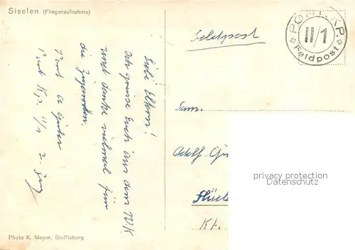 AK / Ansichtskarte Siselen Fliegeraufnahme Feldpost Siselen
