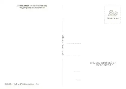 AK / Ansichtskarte Neustadt_Weinstrasse Bayernplatz mit Hochhaus Neustadt_Weinstrasse