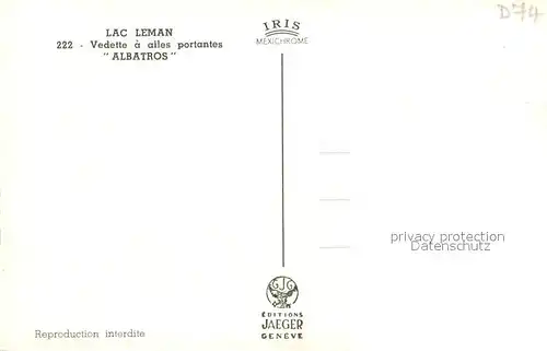 AK / Ansichtskarte Schiffe_Ships_Navires Lac Leman ALBATROS 