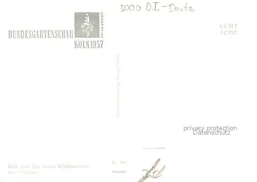 AK / Ansichtskarte Koeln__Rhein Fuerstenberg O.T. Deutz 