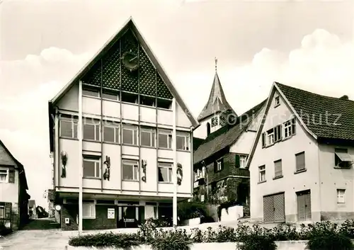 AK / Ansichtskarte Schwaikheim Rathaus m. Ev. Kirche Schwaikheim
