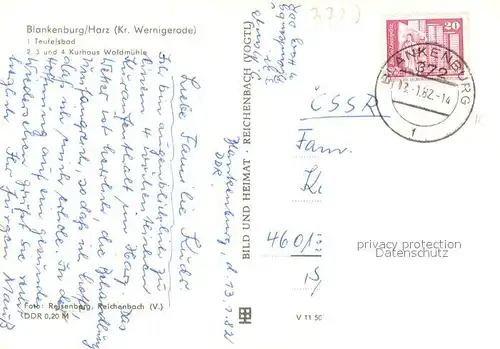 AK / Ansichtskarte Blankenburg_Harz Kurheinrichtung Teufelsbad Kurhaus Waldmuehle Blankenburg_Harz