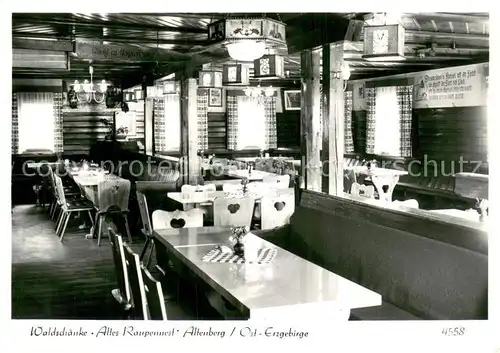 AK / Ansichtskarte Altenberg_Erzgebirge Waldschaenke Altes Raupennest Innenansicht Altenberg Erzgebirge