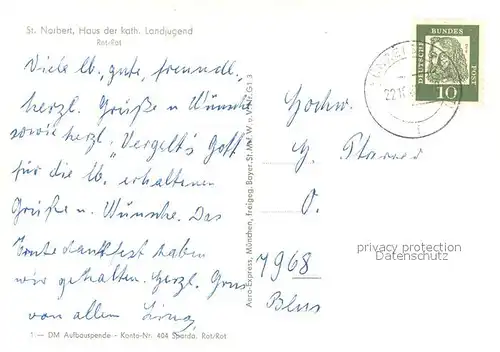 AK / Ansichtskarte Rot_Rot Fliegeraufnahme St. Norbert Haus d. kath. Landjugend Rot_Rot