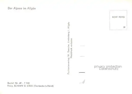 AK / Ansichtskarte Allgaeu_Region Alpsee im Allgaeu Allgaeu Region