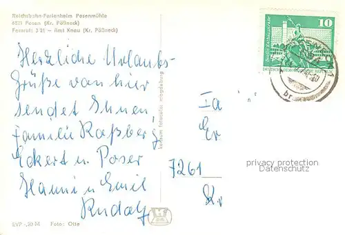 AK / Ansichtskarte Poessneck Reichsbahn Ferienheim Posenmuehle in Posen Poessneck