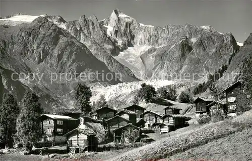 AK / Ansichtskarte Eggen_Bellwald mit Wannenhorn und Fieschergletscher Eggen Bellwald