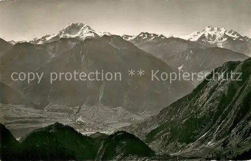 AK / Ansichtskarte Brig_Brigue_VS Blick vom Belhorn mit Fletschhorn und Mischabel 