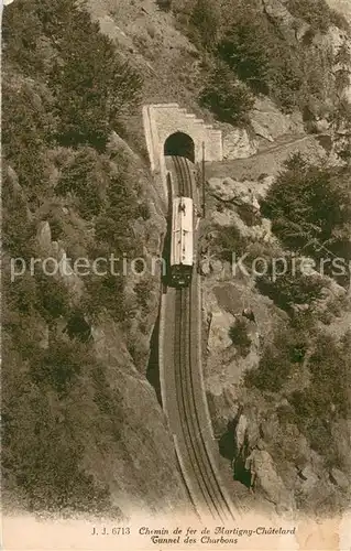 AK / Ansichtskarte Valais_Wallis_Kanton Chemin de fer de Martigny Chatelard Tunnel des Charbons Valais_Wallis_Kanton