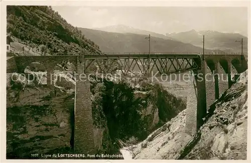 AK / Ansichtskarte Loetschbergbahn_BE Pont du Baldschieder 