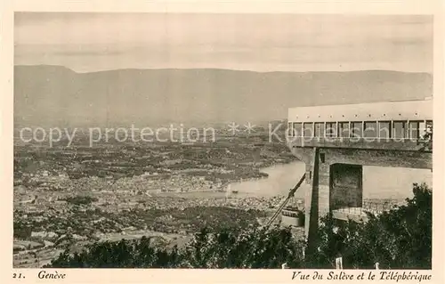 AK / Ansichtskarte Geneve_GE Vue du Saleve et le Telepherique Geneve_GE