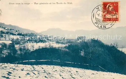 AK / Ansichtskarte Glion Vue generale et les Dents du Midi Glion