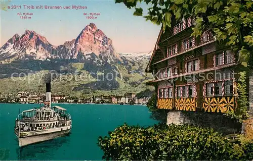 AK / Ansichtskarte Treib_UR mit Brunnen und Mythen 