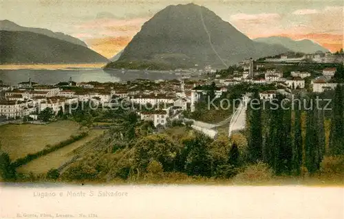 AK / Ansichtskarte Lugano_Lago_di_Lugano e Monte San Salvatore Lugano_Lago_di_Lugano