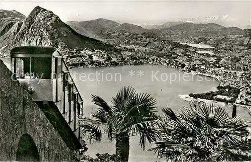AK / Ansichtskarte Lugano_Lago_di_Lugano Funicolare Monte Bre Lugano_Lago_di_Lugano