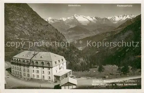 AK / Ansichtskarte Simplon Kulm_VS Hotel Bellevue et Alpes Bernoises 