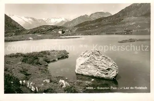 AK / Ansichtskarte Simplonpass Lac de Rotelsch Bergsee Alpen Simplonpass