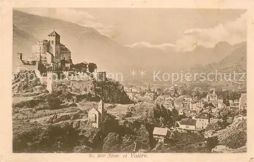 AK / Ansichtskarte Sion__Sitten_Seduno_VS et Valere Chateau Militaersache 