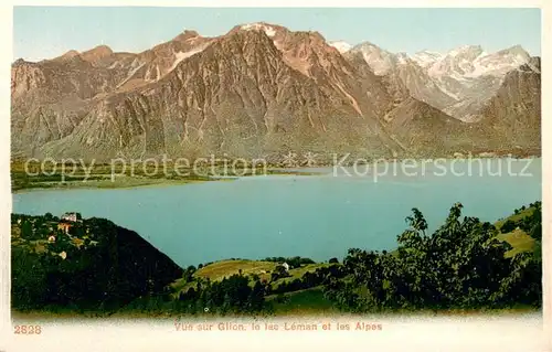 AK / Ansichtskarte Glion et Lac Leman et les Alpes Glion