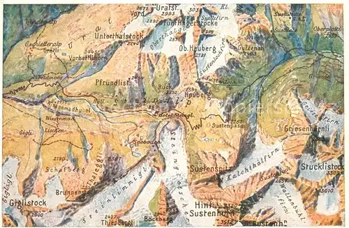 AK / Ansichtskarte Sustenpass Steinalp mit Hotel Steingletscher Panoramakarte Sustenpass