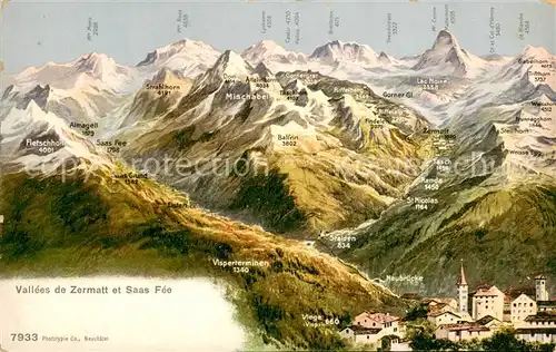 AK / Ansichtskarte Zermatt_VS Vallees de Zermatt et Saas Fee Zermatt_VS