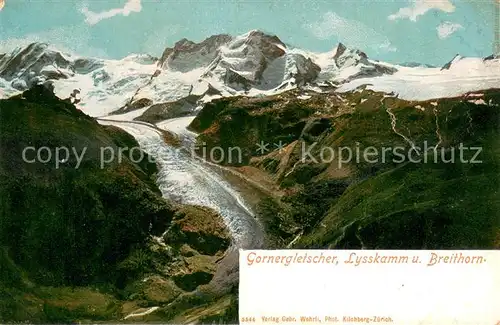 AK / Ansichtskarte Gornergletscher_BE mit Lysskamm und Breithorn 