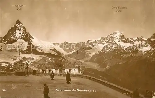 AK / Ansichtskarte Gornergrat_Zermatt_VS Panorama et Mont Cervin avec Dent Blanche 