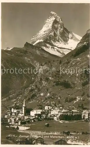 AK / Ansichtskarte Zermatt_VS mit Matterhorn Zermatt_VS