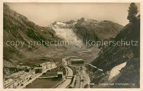 AK / Ansichtskarte Gletsch mit Rhonegletscher Gletsch