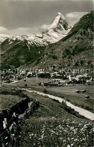 AK / Ansichtskarte Zermatt_VS mit Matterhorn Zermatt_VS