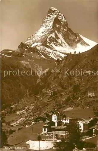 AK / Ansichtskarte Zermatt_VS mit Matterhorn Zermatt_VS