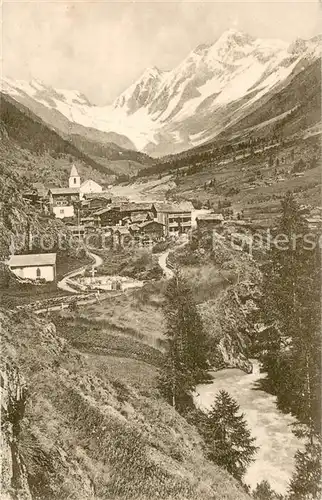 AK / Ansichtskarte Blatten__VS im Loetschental mit dem Langgletscher 