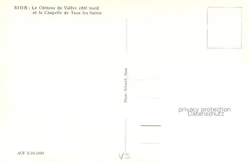 AK / Ansichtskarte Sion__Sitten_Seduno_VS Le Chateau de Valere cote nord et la Chapelle de Tous les Saints 