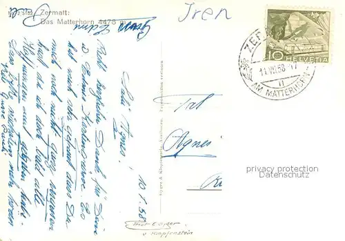 AK / Ansichtskarte Zermatt_VS mit Matterhorn Zermatt_VS