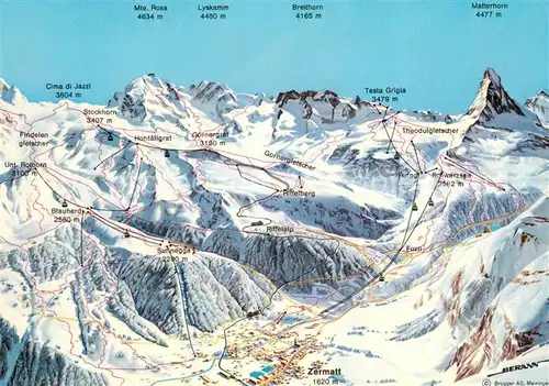 AK / Ansichtskarte Zermatt_VS Panoramakarte Zermatt_VS