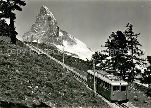 AK / Ansichtskarte Gornergratbahn_VS Schnelltriebwagen mit Matterhorn 