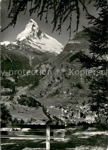 AK / Ansichtskarte Zermatt_VS mit Matterhorn Zermatt_VS