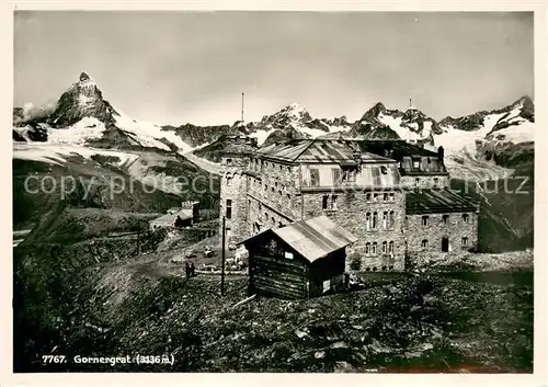 AK / Ansichtskarte Gornergrat_Zermatt_VS Gornergrathotel mit Matterhorn 