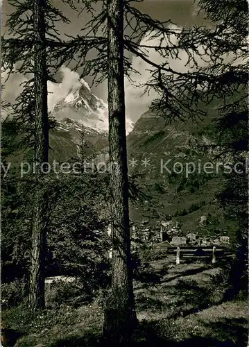AK / Ansichtskarte Zermatt_VS mit Matterhorn Zermatt_VS