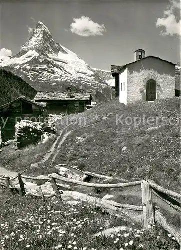 AK / Ansichtskarte Findeln_VS Ortsmotiv mit Matterhorn Findeln_VS